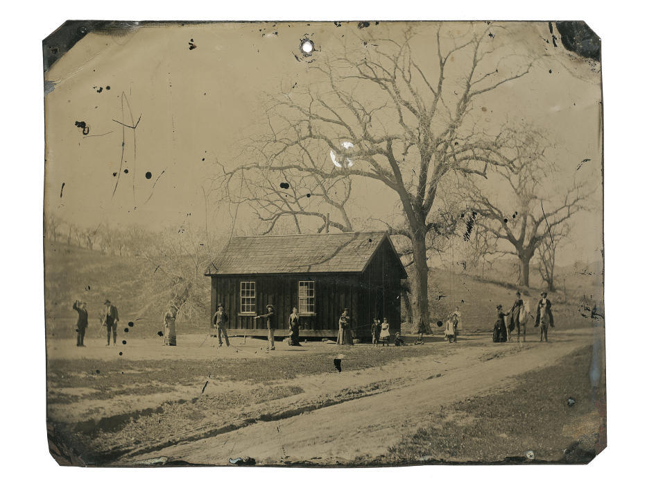 New Billy the Kid photo. The 45 inch tintype not only depicts Billy the Kid, but several members of his gang, The Regulators, playing a leisurely game of croquet alongside friends, family, and lovers in the late summer of 1878. This is the full tintype. (Courtesy of Kagins) mpetroski@abqjournal.com Wed Oct 14 16:57:09 -0600 2015 1444863426 FILENAME: 200793.jpg